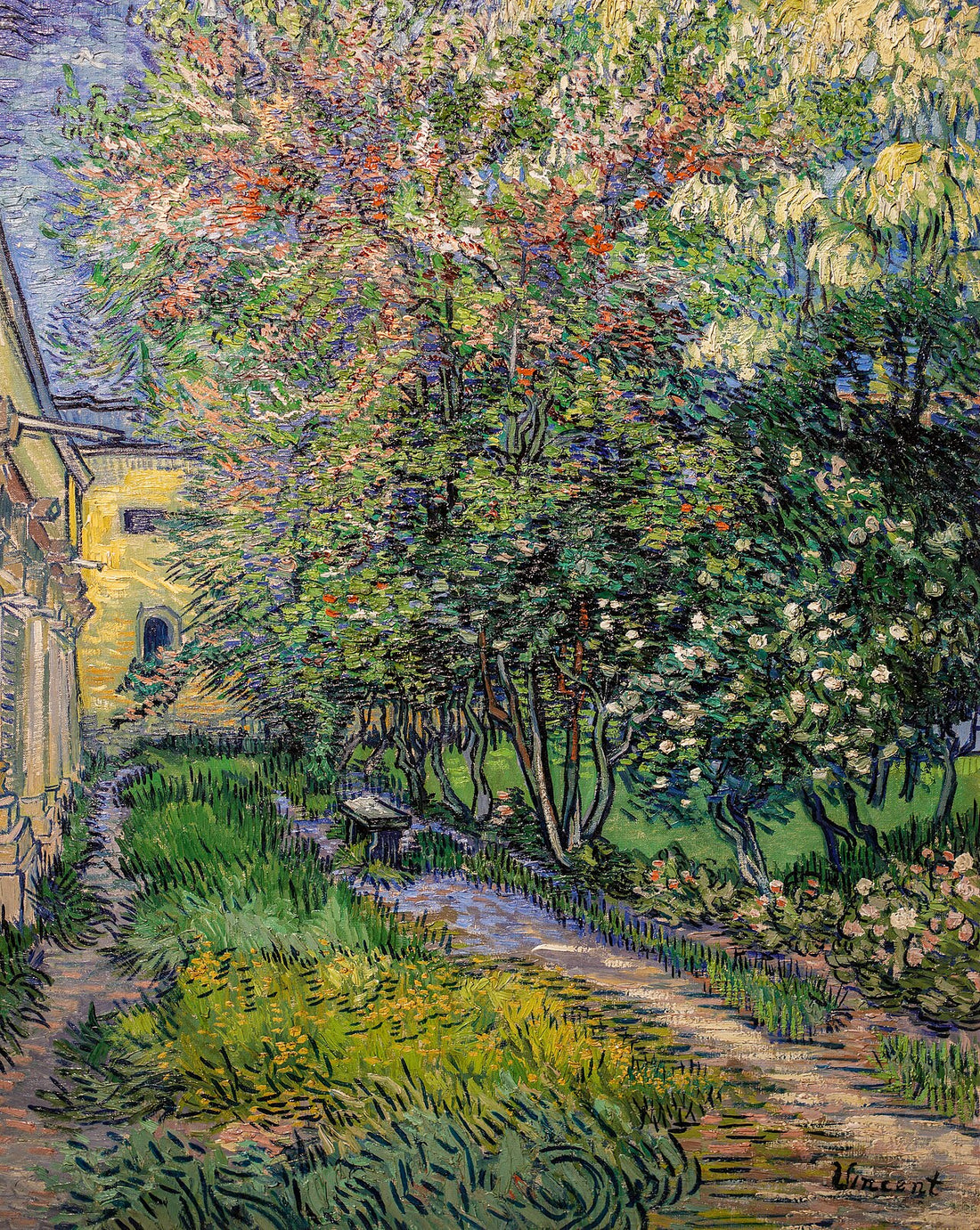 The Garden at the Asylum at Saint-Rémy, Vincent van Gogh (1889)