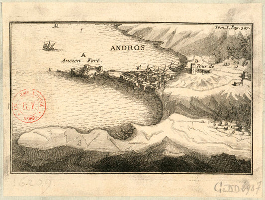 Andros, from Joseph Pitton de Tournefort's Relation d'un Voyage du Levant (1717)