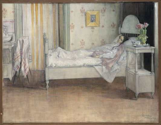 Carl Larsson, Convalescence, woman recovering from illness