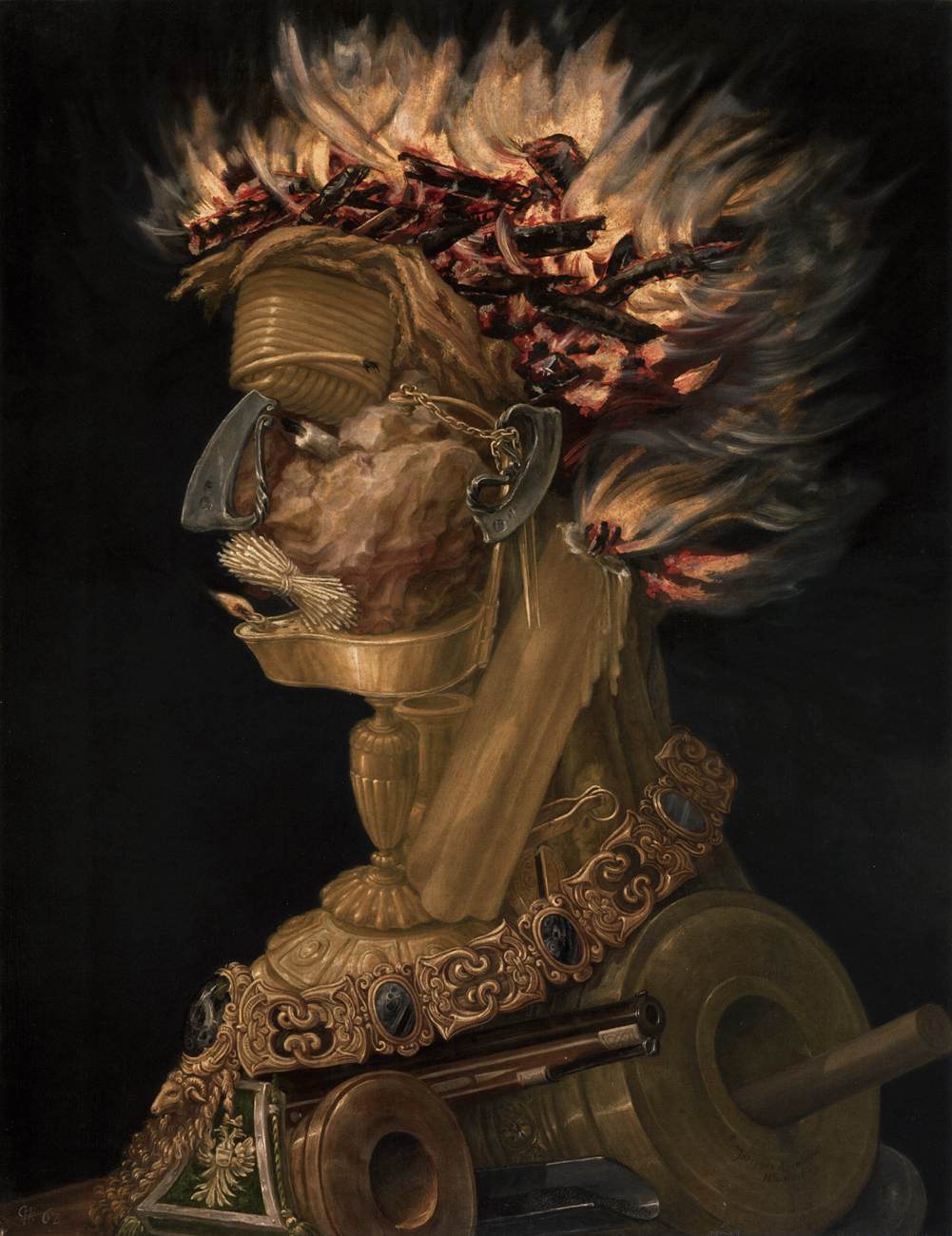Giuseppe Arcimboldo, Fire (1566), allegorical portrait